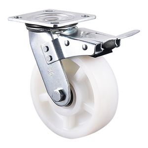 VIMA 4 to 8 Inch PA Industrial White Swivel Plate Castor <b>Trolley</b> Cart Heavy Duty Caster With Dual Ball Bearing 5mm - Product Image 4