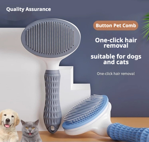 Spazzola Ergonomica <span class=keywords><strong>per</strong></span> Rimuovere Peli di Animali Domestici, Pettine Massaggiante con Setole Morbide <span class=keywords><strong>per</strong></span> Rimuovere Peli Sciolti e Pulci, <span class=keywords><strong>per</strong></span> <span class=keywords><strong>Gatti</strong></span> e Cani, Uso Interno ed Esterno - Product Image 1