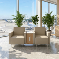 Banc d'attente élégant pour hall VIP d'aéroport, avec table intégrée, pour aires publiques d'aéroports et équipements de salons d'hôpitaux