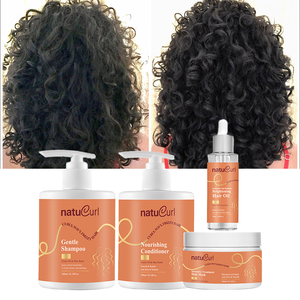 Etiqueta privada Productos para el cabello rizado Aceite de ricino sin sulfato Limpieza profunda Reparación orgánica Desenredar Champú para el cuidado del cabello rizado - Product Image 2