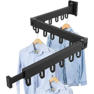 Séchoir à linge mural pliable robuste de haute qualité, étendoir rétractable pour salle de bain, balcon et buanderie - Product Image 1