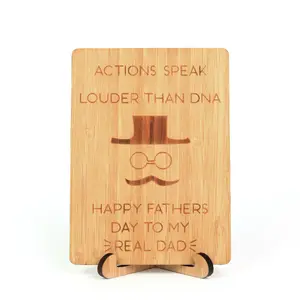 Thanks Dad I Turned Out Awesome Wood Greeting Card Unique Wood Stand Father's Day Birthday, Thank You, Father of the Bride Daddy