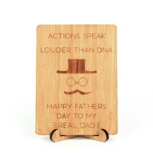 Grazie Papà MI Si È Rivelato Impressionante Legno Biglietto di Auguri Unico Giorno di Compleanno di Legno Del Basamento Del Padre, Grazie, il padre della Sposa Papà - Product Image 1