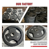 Fabricant de disques de musculation OEM avec logo personnalisé, disques de poids pour salle de sport commerciale, disques de musculation CPU à trois poignées