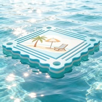 Table de jeu aquatique flottante festonnée pour piscine, pour Mahjong et cartes, avec fonction de table de salon