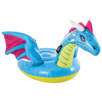 Bouée gonflable Dragon pour piscine, plastique, ailes bleues et roses, ventre jaune, 2 à 4 ans, jouet unisexe