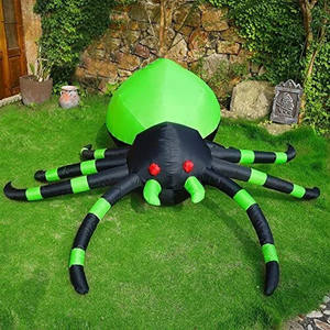 6-футовый Хэллоуин светящийся надувной зеленый Паук реквизит для праздничного двора садовый газон украшение со светодиодной подсветкой - Product Image 3