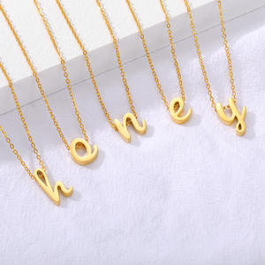 Tiny Cursive <strong>Initial</strong> <strong>Necklace</strong> Dainty Lowercase Letter <strong>Necklace</strong> Delicate Name Gift for Mom <strong>Child</strong> Sister - Product Image 1