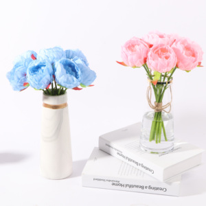 Peonías de seda para decoración del hogar, accesorios para fiesta de boda, álbum de recortes, plantas falsas, pompones, rosas artificiales, flores, 1 ud. - Product Image 6