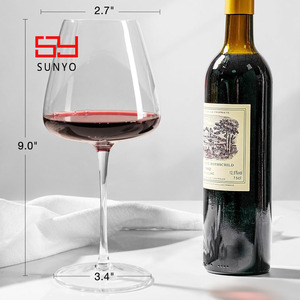 Grands verres à vin rouge <span class=keywords><strong>bordeaux</strong></span> clairs avec logo personnalisé de 23oz soufflé à la main pour dégustation de vin, anniversaire, Noël, anniversaire - Product Image 6