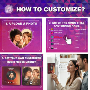 Calamita da Frigo Lettore Musicale <span class=keywords><strong>con</strong></span> Album Fotografico Personalizzato, Magnete Musicale da Frigo <span class=keywords><strong>con</strong></span> Musica Personalizzata, Calamita per Regalo - Product Image 5