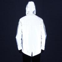 Coupe-vent réfléchissant avec LOGO personnalisé Veste à capuche 3M lumineuse coupe-vent d'extérieur pour l'alpinisme Veste à capuche avec fermeture éclair complète personnalisée