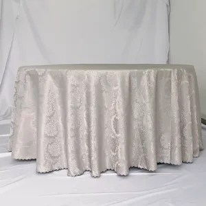Premium Polyester Fabric Table Cloth Damask silver grey Tablecloth for Wedding Party Banquet Events Hotel Restaurant