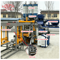 Machine de fabrication de pavés entièrement automatique Hongfa QT10-15F, compatible avec plusieurs moules et système de durcissement automatisé