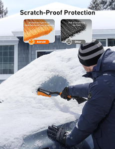Brosse à neige et grattoir à glace pour pare-brise de voiture, grattoirs à neige détachables avec poignée ergonomique en mousse - Product Image 3