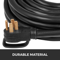 Câble d'extension pour générateur RV en PVC noir standard américain, 50A, 15 pieds, adaptateur NEMA 14-50P--SS2-50R, connecteur à verrouillage par torsion