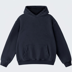 เสื้อฮู้ดดี้โอเวอร์ไซส์ Hemistyles สำหรับผู้หญิงและคู่รัก ผ้าฟลีซหนานุ่ม สไตล์วินเทจ ล้างสีแบบแอซิดวอช ผ้าฝ้าย 100% ด้านหน้า - Product Image 1