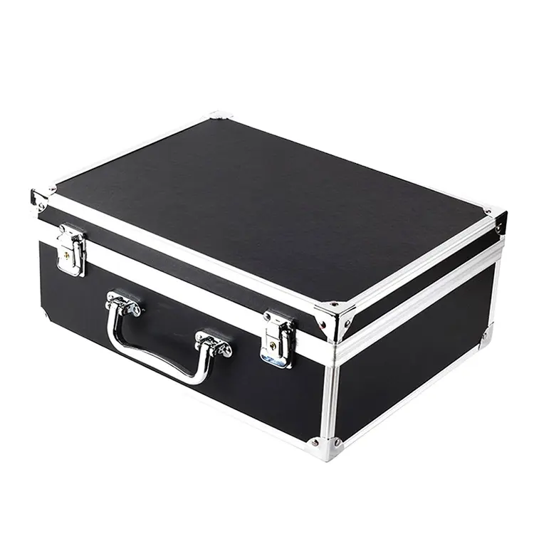 Fabriek Groothandel Professionele Zwarte Aluminium 2 Side Lock Tattoo Kit Case Box Voor Tattoo Machine Gereedschappen