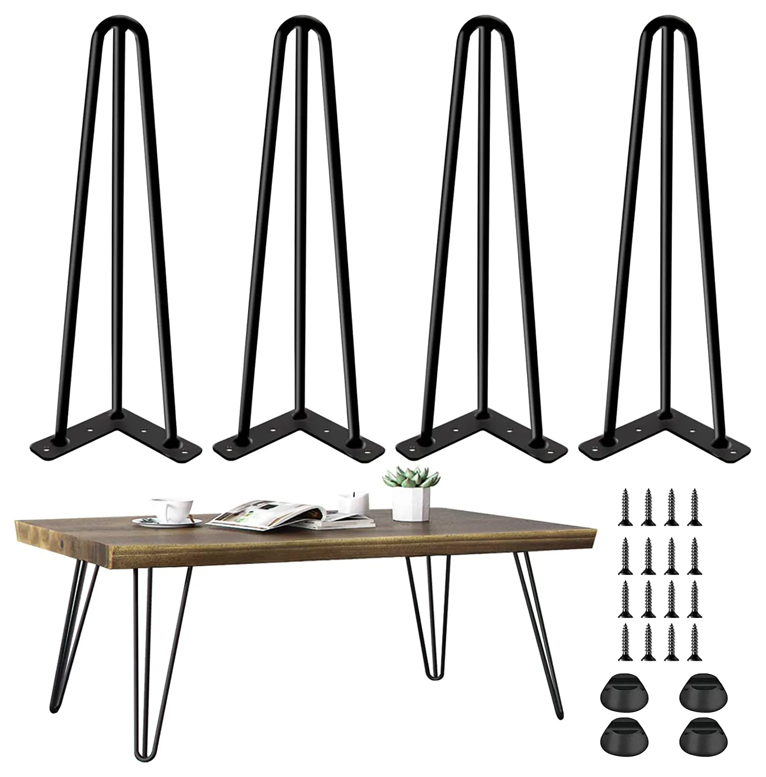 Pieds de table en forme d'épingle à cheveux, 40cm, 16 40 pouces, 2 tiges/3 tiges en métal doré