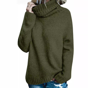 Pull tricoté <span class=keywords><strong>col</strong></span> <span class=keywords><strong>roulé</strong></span> épais pour <span class=keywords><strong>femme</strong></span>, collection automne-hiver, avec épaules tombantes, fentes latérales, côtelé, doux, chaud et décontracté - Product Image 3