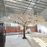 Árvore de flores de casamento, árvore de flores artificiais 2022 novo estilo de fadas, altura de 16pés, 19ft de largura e flor, árvore de cerejeira branca