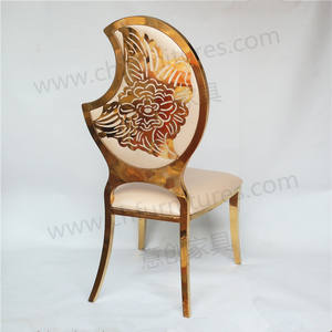 Yeni stil altın kaplama hilal şeklinde Modern olay paslanmaz çelik düğün sandalyesi - Product Image 6