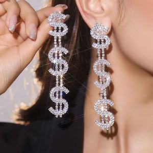 Machika Luxury Exquisite Women's Earrings European American Trendy Long High-End Shining <b>Water</b> Diamond Wealthy Dollar Earrings - Product Image 1