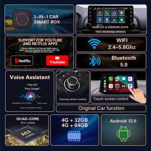 Adaptateur CarPlay sans fil pour la diffusion en continu de Netflix/YouTube/TikTok/USB+HDMI 2025 Magic Video <span class=keywords><strong>AI</strong></span> Box & Android Auto Dongle, Plug & Play - Product Image 2
