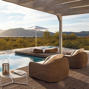 Lado de la mesa de café diseñado de 3 plazas sillón <span class=keywords><strong>reclinable</strong></span> Balcón de mimbre al aire libre conjunto de sofá muebles de jardín - Product Image 1