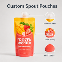 Pochette Doypack personnalisée en BOPP/PET avec bec verseur, sac à bec verseur à vis, emballage liquide, jus, smoothie, anti-fuite, qualité alimentaire