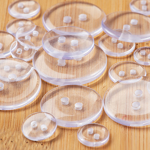 Vòng May Bánh Mì Hình 2 Lỗ Đen Trắng Áo Nhựa Trong Suốt Đàn Ông Phụ Nữ Quần Áo Nút - Product Image 2
