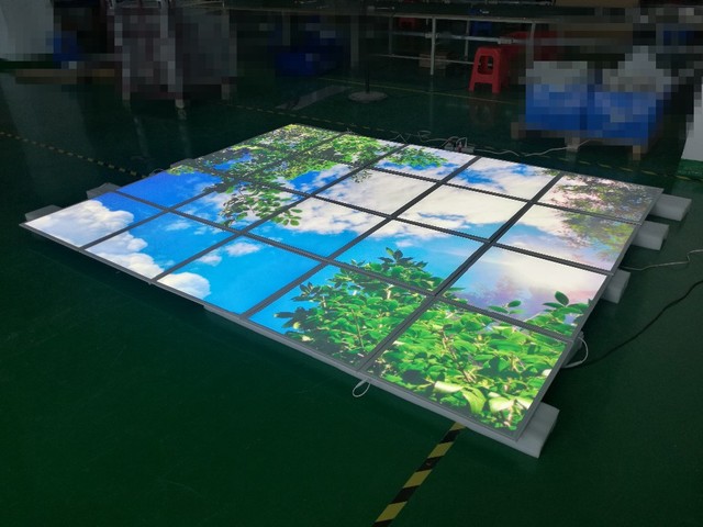 Modern Indoor Design Home Office Blue Sky White Cloud Natural Artificial Skylight LED Aluminum Body Ceiling Panel Light