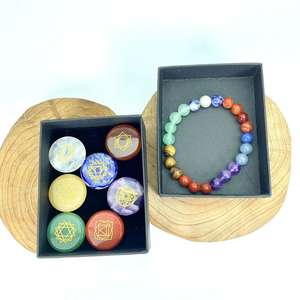 Sıcak satış yeni gelenler manevi çakra kaya kristal seti şifa taşları doğal 8mm çakra bilezik + çakra seti toptan fiyat - Product Image 3