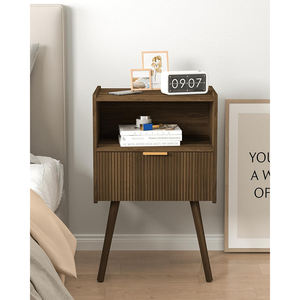 Mesa de Noche Moderna de Madera con Cajón de Almacenamiento y Estante para Sala de Estar, Dormitorio, Espacios Pequeños - Product Image 4