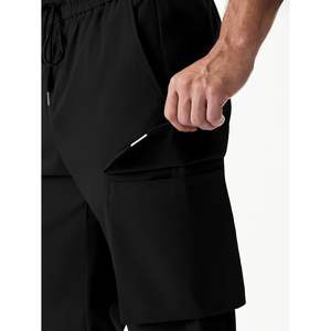 2025 pantalones Cargo para hombre, pantalones de chándal con cordón 100% de algodón en la cintura, Pantalones rectos y pantalones de chándal cónicos con múltiples bolsillos - Product Image 2