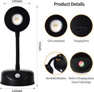 Sáng Tạo <span class=keywords><strong>LED</strong></span> Cảm Biến Chuyển Động Hình Ảnh Ánh Sáng Pin Hoạt Động Cat-Eye Bóng Đèn Tường Đèn Treo Tường Có Thể Sạc Lại Thông Minh <span class=keywords><strong>Mini</strong></span> Không Dây Spotlight - Product Image 6