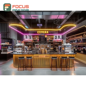 Vitrina Contemporánea para Cafetería con Acabado en Nogal, Mueble para Tienda Minorista, Vitrina Comercial para Cafetería - Product Image 3