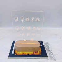 Vente en gros Lumineux Diy 3d Led Blanc Acrylique Réinscriptible Transparent Message Note Board Usb Base en bois Led Night Light