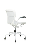 Chaise de bureau ergonomique moderne en maille respirante, accoudoirs fixes, chaise de bureau à roulettes réglable en hauteur