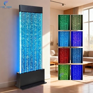 Acrylic Water Wall Panel Partition With LED Lights Contemporary Freestanding Storage Display For Bar Or Home Decor - Product Image 2