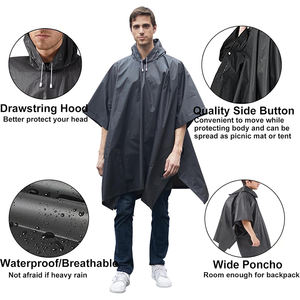 レインギア大人用クロークレインコート,防水再利用可能 - Product Image 2