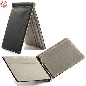 Portefeuille fin pour homme en cuir de vachette, haute qualité, blocage RFID, pince à billets, porte-cartes de crédit - Product Image 1