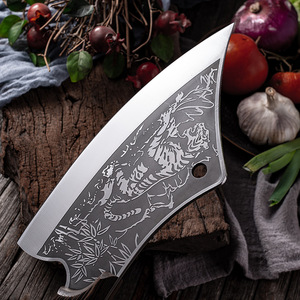 Couteau de boucher artisanal à lame pleine, couteau à os robuste, motif tigre, couteau de chef de cuisine - Product Image 4