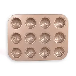 6 9 12 holes non stick shell shaped cake pan baking tray food grade banana fruit shapes cupcake baking pan carbon baking tray