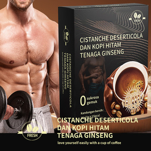 Café instantané noir sans sucre pour hommes, à base de ginseng et de fouet de cerf, stimulant l'énergie, avec Cistanche Deserticola – Meilleure vente - Product Image 4