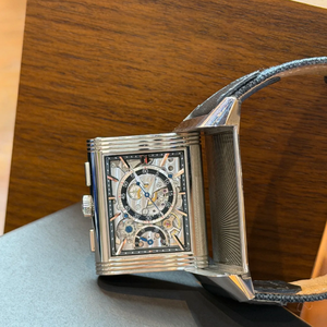 Double-sided Reversible Rectangularskeleton Mechanical <b>Watch</b> with Chronograph Function,stainless Steel Flip <b>case</b> and Dual Dials - Product Image 5