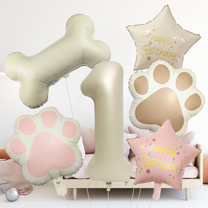 Ballons en Mylar pour le 1er <span class=keywords><strong>anniversaire</strong></span> de chien et de chat, ballons en aluminium de 32 pouces, chiffres crème, ballons à l'hélium, fournitures pour fête d'<span class=keywords><strong>anniversaire</strong></span> de chat ou de chien, fête de <span class=keywords><strong>premier</strong></span> <span class=keywords><strong>anniversaire</strong></span> - Product Image 3