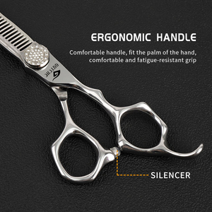 Ciseaux à effiler de 6 pouces en acier inoxydable à lame droite pour coiffeurs professionnels - Product Image 6