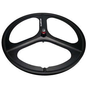Juego de ruedas de piñón fijo 700C-Aleación de magnesio Diseño inverso de 3 radios <span class=keywords><strong>Rueda</strong></span> de bicicleta de pista integrada de borde profundo para Fixie/Single Speed - Product Image 3
