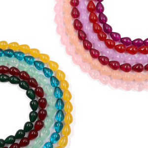 Perles en verre transparentes en forme de goutte d'eau, pré-percées, 8x10mm, avec trou central, pour la fabrication de bijoux, bracelets, colliers, boucles d'oreilles, artisanat DIY, vente en gros - Product Image 5